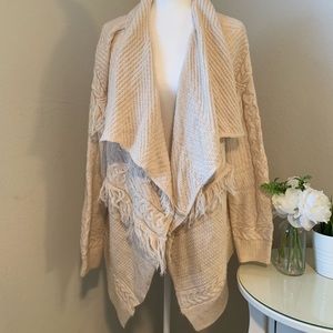 H&M Cream Fringe Cardigan